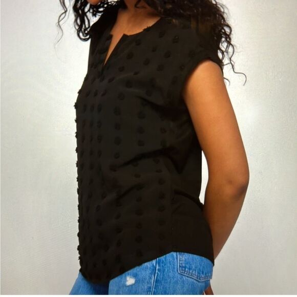 Papermoon Reece Textured Mixed Material Blouse‎ black MP Stitch fix nwt - Picture 2 of 5